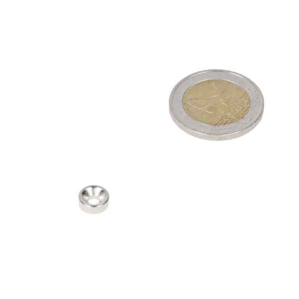 Ringmagneet 8 x 6 x 3,1 x 3 mm met boor-/verzinkgat (zuid pool)