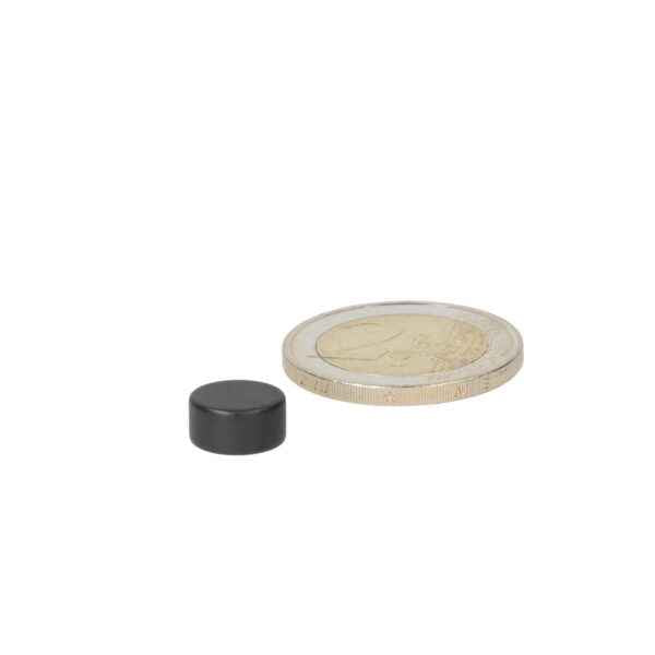 Zwart cilindrische krachtige neodymium schijfmagneet 10 x 5 mm met epoxy coating perfecte oplossing
