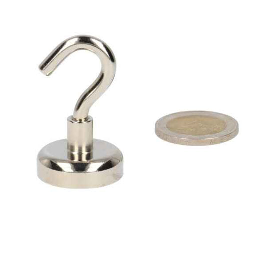 Haakmagneet 25 x 8 x 9 mm – Neodymium N40 magneet in stalen behuizing