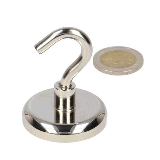 Haakmagneet 40 x 18 x 10 mm – Neodymium N40 magneet in stalen behuizing