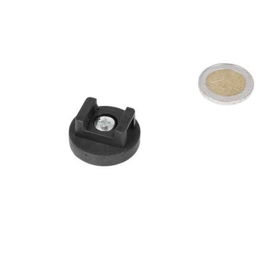 Potmagneet met rubberen ommanteling 31mm, met kabelbevestiging