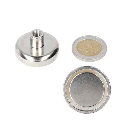 Potmagneet 32 x 8 mm met draadbus M6