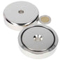 Potmagneet 75 x 18 mm, met boor-/verzinkgat