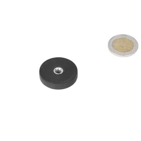 Potmagneet met rubberen ommanteling 31mm, inwendige schroefdraad M5