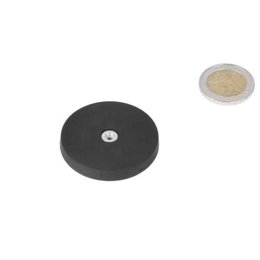 Potmagneet met rubberen ommanteling 43mm, inwendige schroefdraad M4