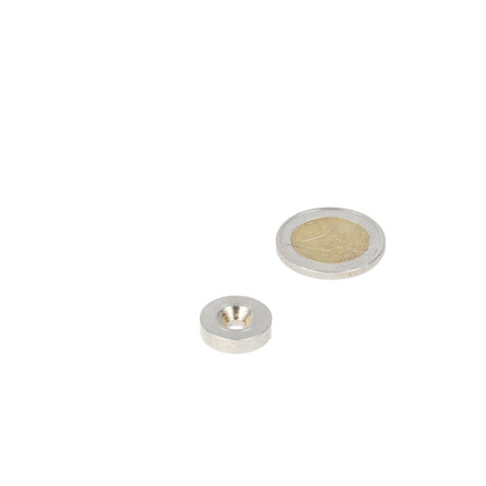 Ring 16 x 4,1 x 8,1 x 4 mm met boor-/verzinkgat (staal -LET OP – geen magneet) - Magneten Special
