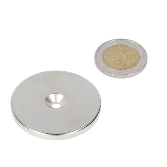 Ringmagneet 42 x 9,5 x 4,5 x 4,0 mm met boor-/verzinkgat Zuid pool