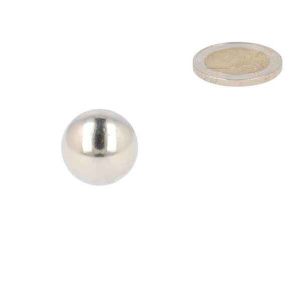 Kogelmagneet 19 mm zilverkleurige bolvormige magneet met glanzend oppervlak voor langdurige prestaties