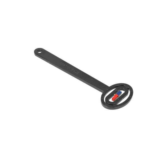 Black metalen magnet pole finder met circulaire kop en rood-blauwe accenten voor handzame metaal detector voedsel inspectie