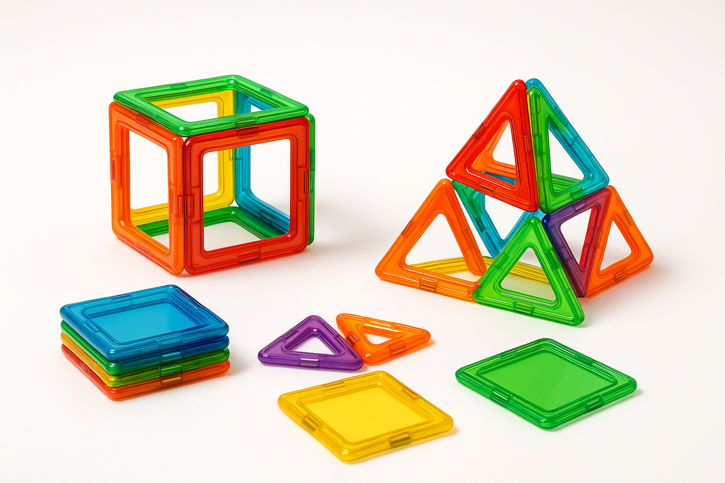 Magnetic tiles, een afbeelding van het speelgoed