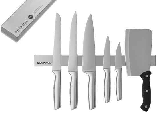 Magnetische Messenhouder 40 cm RVS met 3M Plakstrip - Keuken Messenstrip en Messenmagneet - Ideale Messenhouder voor de Keuken