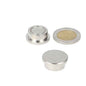 Zilveren cilindrische neodymium magneet memomagneet 22 mm met glad metallic oppervlak voor een persoonlijke touch