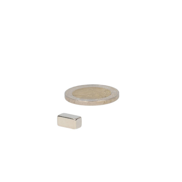 Zilverkleurige neodymium blokmagneet 10x5x5 mm n50 rechthoekig metalen blokmagneet in compacte vorm
