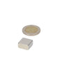 Zilverkleurige sterke neodymium blokmagneet 15x15x8 mm n45 met krachtige magnetische eigenschappen