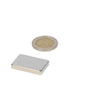 Rechthoekige zilverkleurige neodymium blokmagneet 30x20x5 mm met een glad gepolijste metalen oppervlakte n45