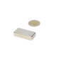 Rechthoekige zilverkleurige neodymium blokmagneet 40x20x10 mm met gepolijste metalen afwerking n45
