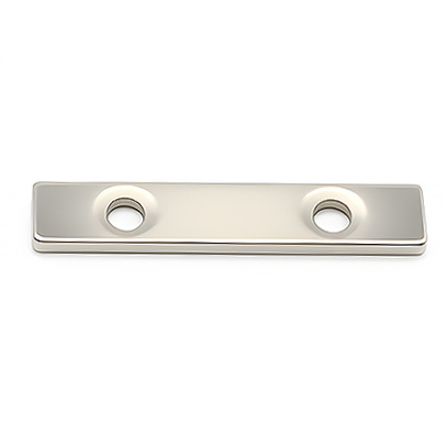 Neodymium Block Magnet 50 x 10 x 3 - 5 mm – With Countersunk Hole