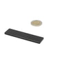 Zwarte glanzende neodymium blokmagneet 80x20x3 met n35 epoxy gecoate afwerking en glad oppervlak