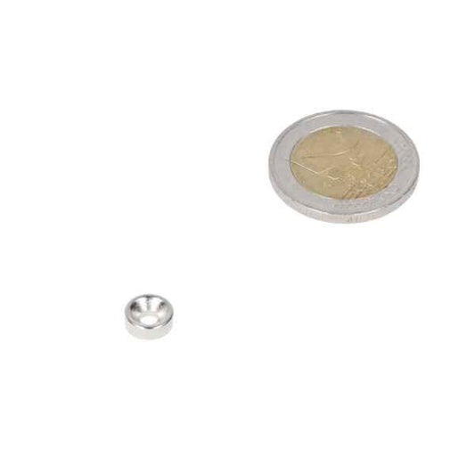 Ringmagneet 8 x 6 x 3,1 x 3 mm met boor-/verzinkgat (zuid pool)