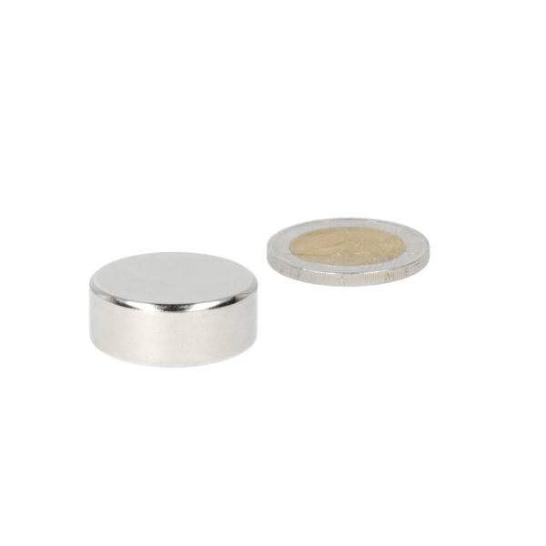 Schijfmagneet 25 x 10 mm neodymium magneet met zilveren cilindrisch reflecterend oppervlak voor magnetische behoeften