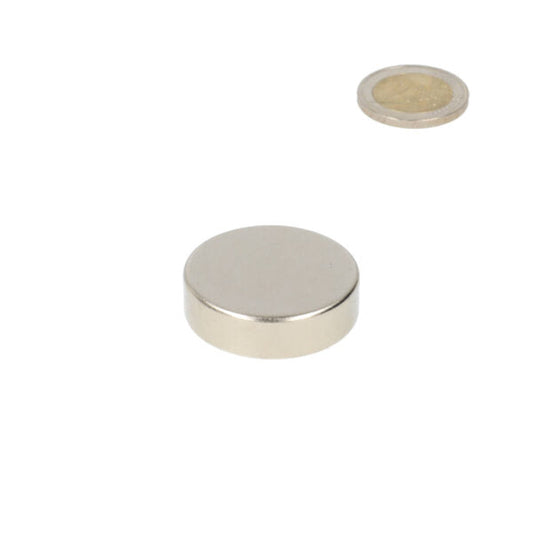 Schijfmagneet 35 x 10 mm neodymium magneet met metalen oppervlakken en een gladde zilveren afwerking voor sterke magneet biedt