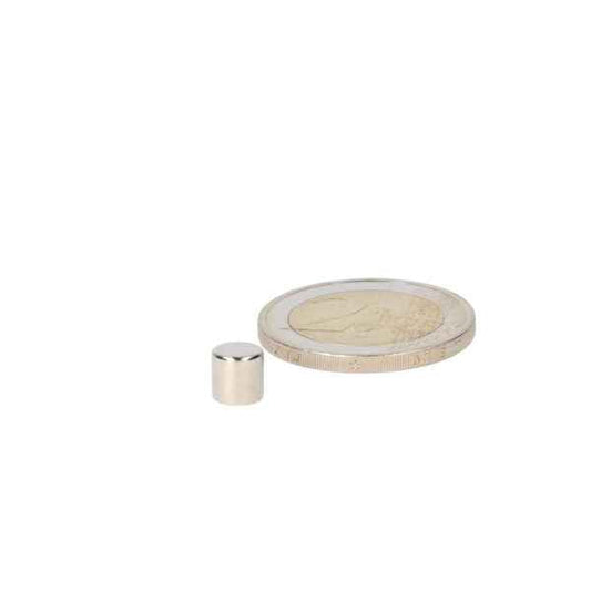 Schijfmagneet 6 x 6 mm van neodymium met een metallic zilveren finish biedt sterke magneten en uitstekende grip