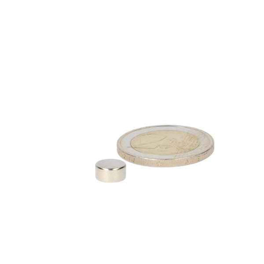 Kleine zilveren schijfmagneet 8 x 4 mm met krachtige neodymium magneet en compacte neodymium samenstelling