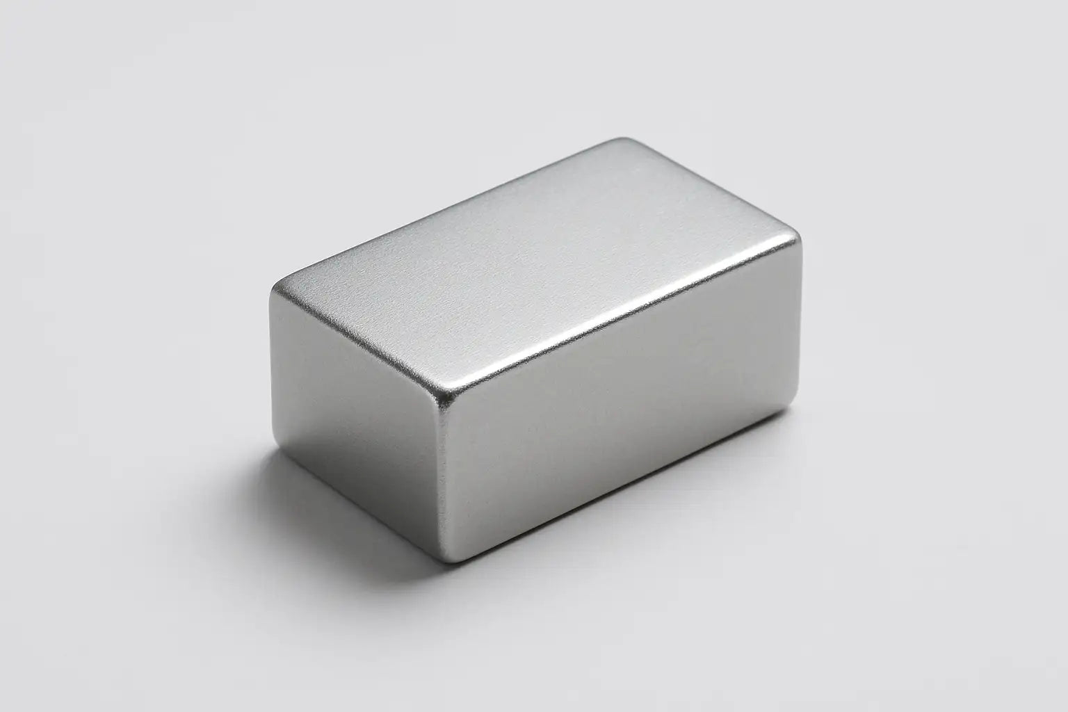 Zilveren blokmagneet met een achtergrond in de kleur RGB (248,248,251)